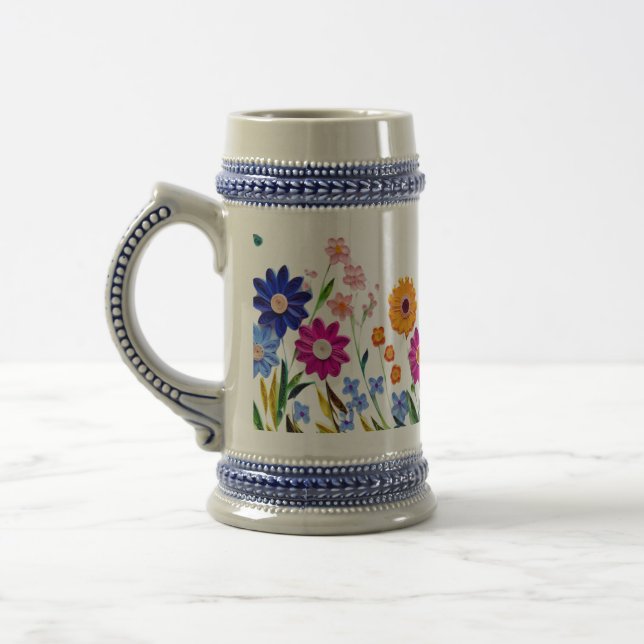 Caneca De Cerveja Sip in Bloom - Floral Fantasy Mug ☕ 💐 (Esquerda)