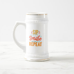 Caneca De Cerveja Sip, Smile, Repeat - Perfeitando sua experiência d