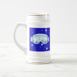 Caneca De Cerveja Ski Goggles Snowflake Dance