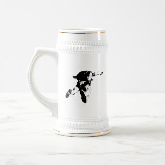Caneca De Cerveja Skydiving preto & branco