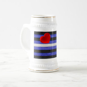 Caneca De Cerveja SlipperyJoe's Gay Leather Pride flag black royal