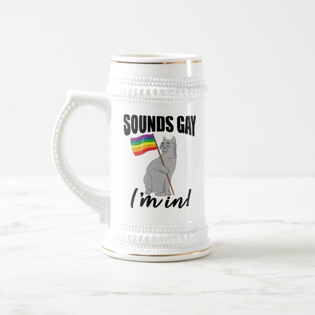 Caneca De Cerveja Soa Gay, estou em Gato (Esquerda)