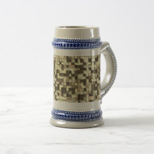 Caneca De Cerveja Sobreposição de pequenos quadrados em tons castanh