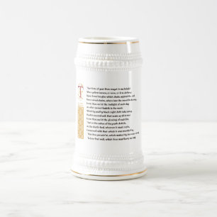 Caneca De Cerveja Soneto 73 de Shakespeare (LXXIII) no pergaminho