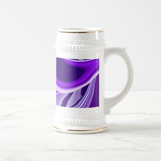 Caneca De Cerveja Sonho Roxo, Abstrato Fantasy Arte Arco-Íris (Direita)