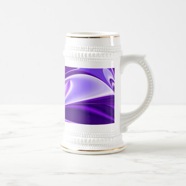 Caneca De Cerveja Sonho Roxo, Abstrato Fantasy Arte Arco-Íris (Direita)