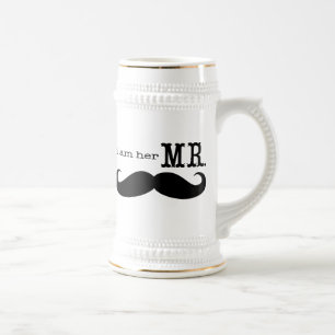 Caneca De Cerveja Sou o Sr. Groom Retro Groovy Handlebar Mustache