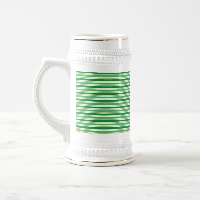 Caneca De Cerveja St. Patrick's Day Green Stripes Pattern-54608 (Esquerda)