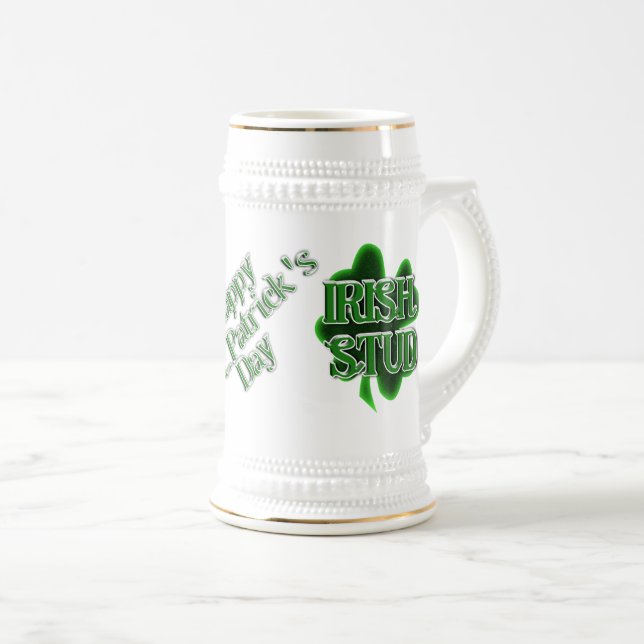 Caneca De Cerveja St. Patrick's Day Irish Stud (Frente Esquerda)