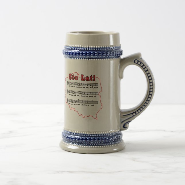 Caneca De Cerveja Sto Lat! Mapa Polonês da Música (Direita)
