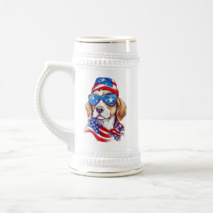 Caneca De Cerveja Sublimação de Cachorro de 4 de Julho-66361