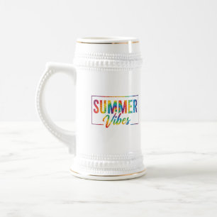 Caneca De Cerveja SUMMER Vibes Tie Dye Rainbow Coffee Mug Bold