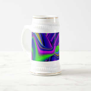 Caneca De Cerveja Summerrainbow, Abstrato 3D Rainbowart