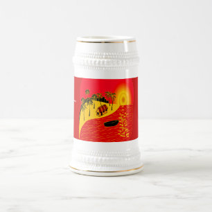 Caneca De Cerveja Sunset Vermelho -