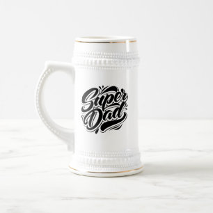 Caneca De Cerveja Super Dad Hero Tipografia Design-67888