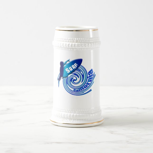 Caneca De Cerveja Surfistas californianos de Califórnia do surf que (Centro)