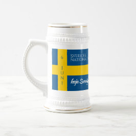 Caneca De Cerveja Sveriges Nationaldag Bandeira do Dia Nacional da S