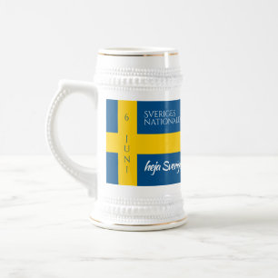 Caneca De Cerveja Sveriges Nationaldag Bandeira do Dia Nacional da S