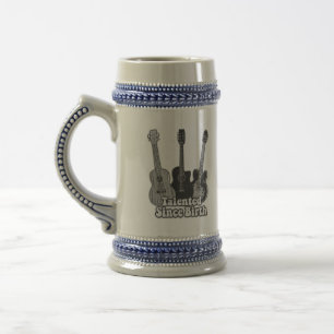 Caneca De Cerveja Talentoso desde o nascimento. Vintage guitarra pre