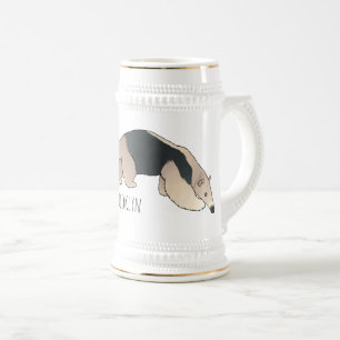 Caneca De Cerveja Tamandua ilustração de desenho animado