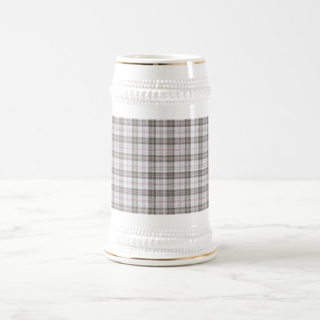 Caneca De Cerveja Tartan de moda cinza (Centro)