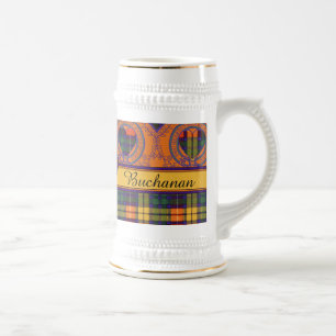 Caneca De Cerveja Tartan escocês do kilt da xadrez do clã da família