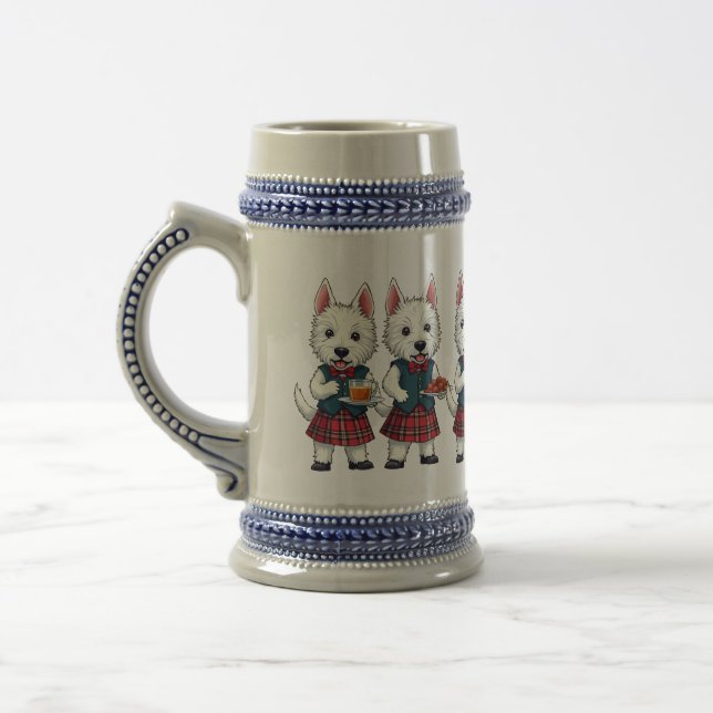 Caneca De Cerveja Terriers West Highland Noite de Burns Com Dram  (Esquerda)