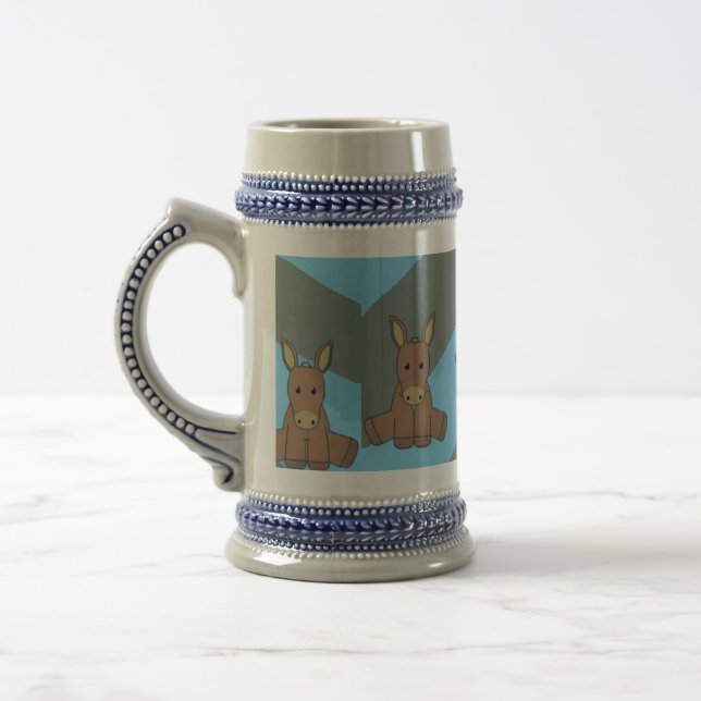 Caneca De Cerveja Teste padrão marrom de salto dos asnos (Esquerda)