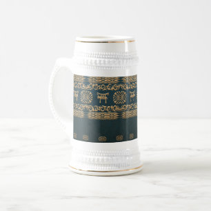 Caneca De Cerveja teste padrão tribal africano étnico