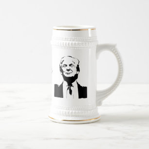 Caneca De Cerveja Texto Personalizado de Silhueta de Imagem de Trump