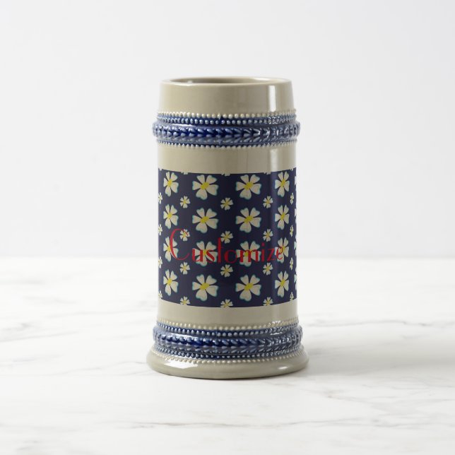 Caneca De Cerveja Thunder_Cove do Padrão de Flor Branco (Centro)