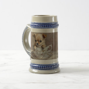 Caneca De Cerveja Tiny Delight: Chihuahua Puppy em um Teacup