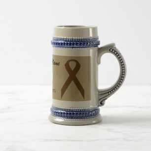 Caneca De Cerveja Tmpl Castanho Padrão de Fita por Kenneth Yoncich
