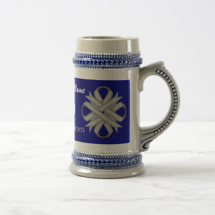 Caneca De Cerveja Tmpl de fita de cinza/Cinza por Kenneth Yoncich