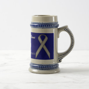 Caneca De Cerveja Tmpl de fita padrão de Cinza/Cinza por Kenneth Yo