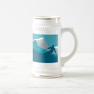 Caneca De Cerveja Todo o esqui da montanha branco