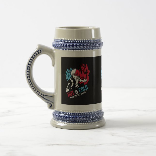 Caneca De Cerveja ❄️ "Todoroki Shoto: Hot & Cold Hero Mug" (Esquerda)