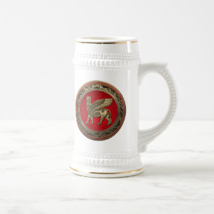 Caneca De Cerveja Touro Assírio - Dourado Lamaçu
