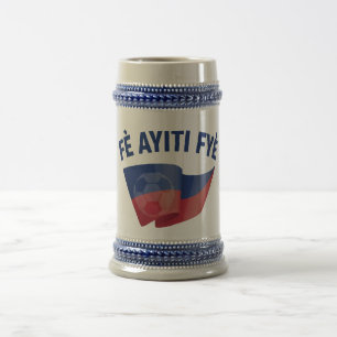 Caneca De Cerveja Tout Ayisyen Deye Les Grenadiers Emblema Retro