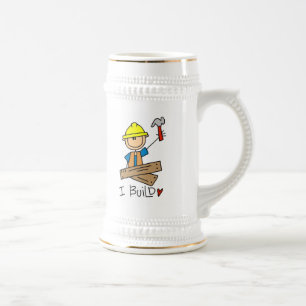 Caneca De Cerveja Trabalhador da Construção I Constrói Camisetas e P