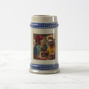 Caneca De Cerveja Trabalhador de Comida Rápida Lenta