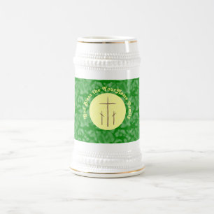 Caneca De Cerveja Três Cruzes no Calvário Amarelo Verde Personalizad