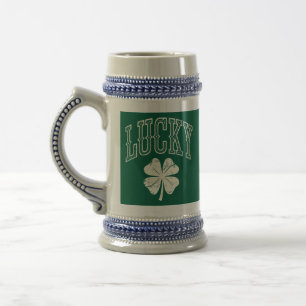 Caneca De Cerveja Trevo da Sorte Vintage Dia de São Patrício