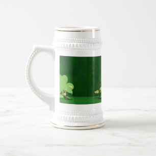 Caneca De Cerveja Trevo de três folhas do Dia de São Patrício de Sli