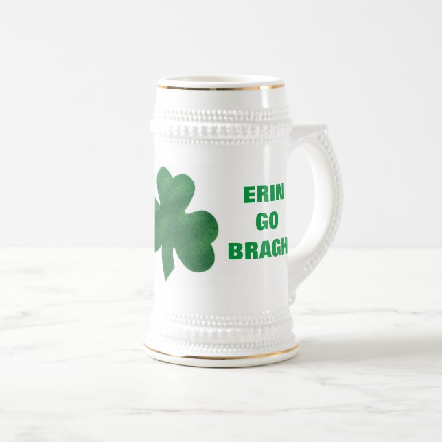 CANECA DE CERVEJA TREVO ERIN GO BRAGH! (Frente Esquerda)