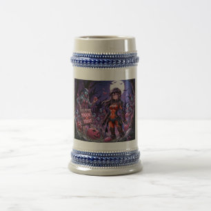 Caneca De Cerveja Trick ou Treine Zombies Halloween Entregando o Cér
