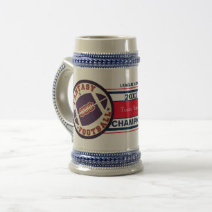 Caneca De Cerveja Troféu do campeão do futebol da fantasia (vermel
