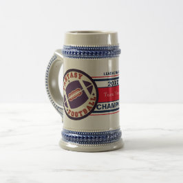 Caneca De Cerveja Troféu Fantasy Football Champion (Vermelho e Azul)