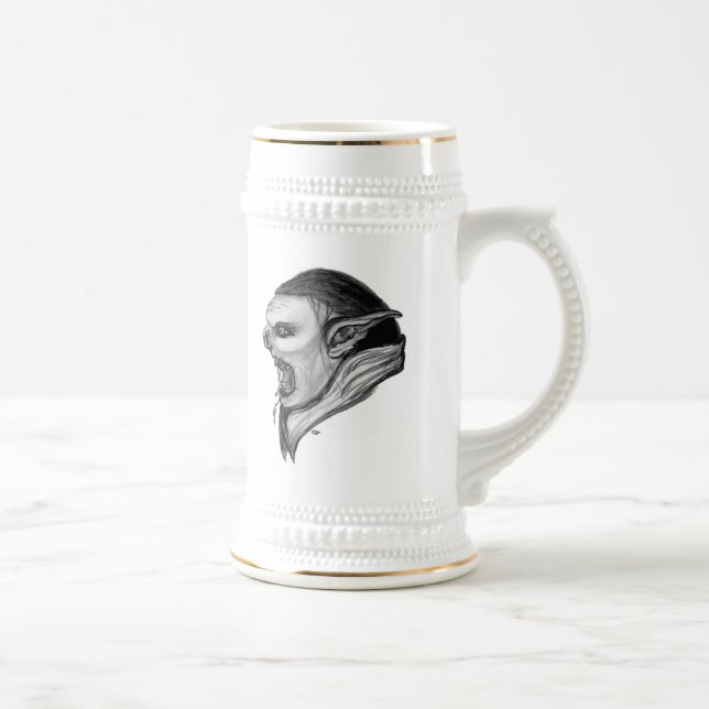 Caneca De Cerveja Troll preto e branco (Direita)