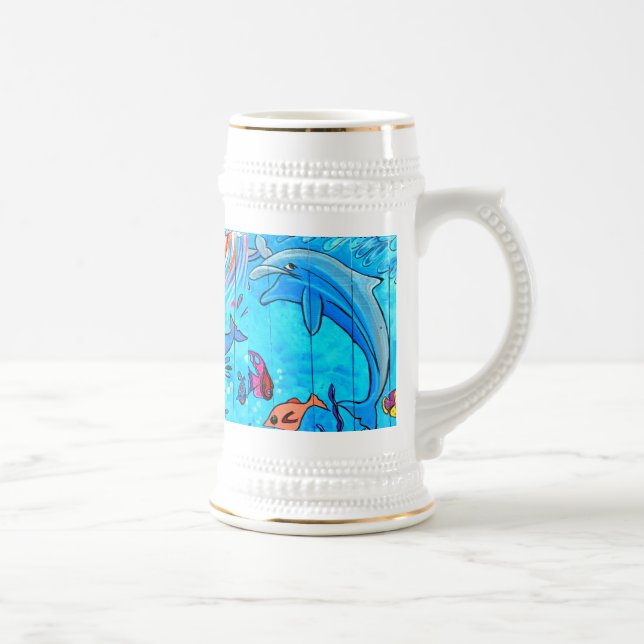 caneca de cerveja tropical de golfinhos (Direita)